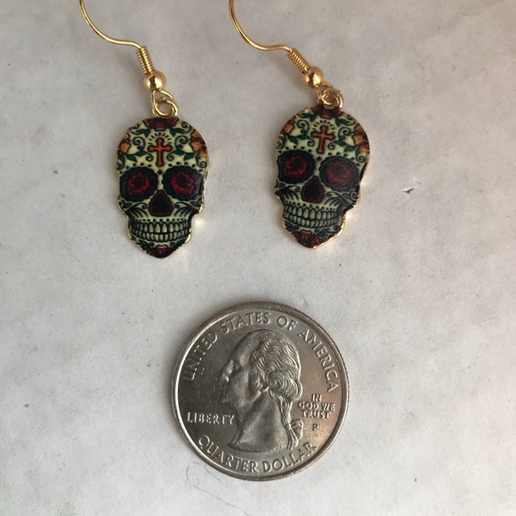 3 for $15 Sugar skull 💀 earrings - Picture 2 of 2